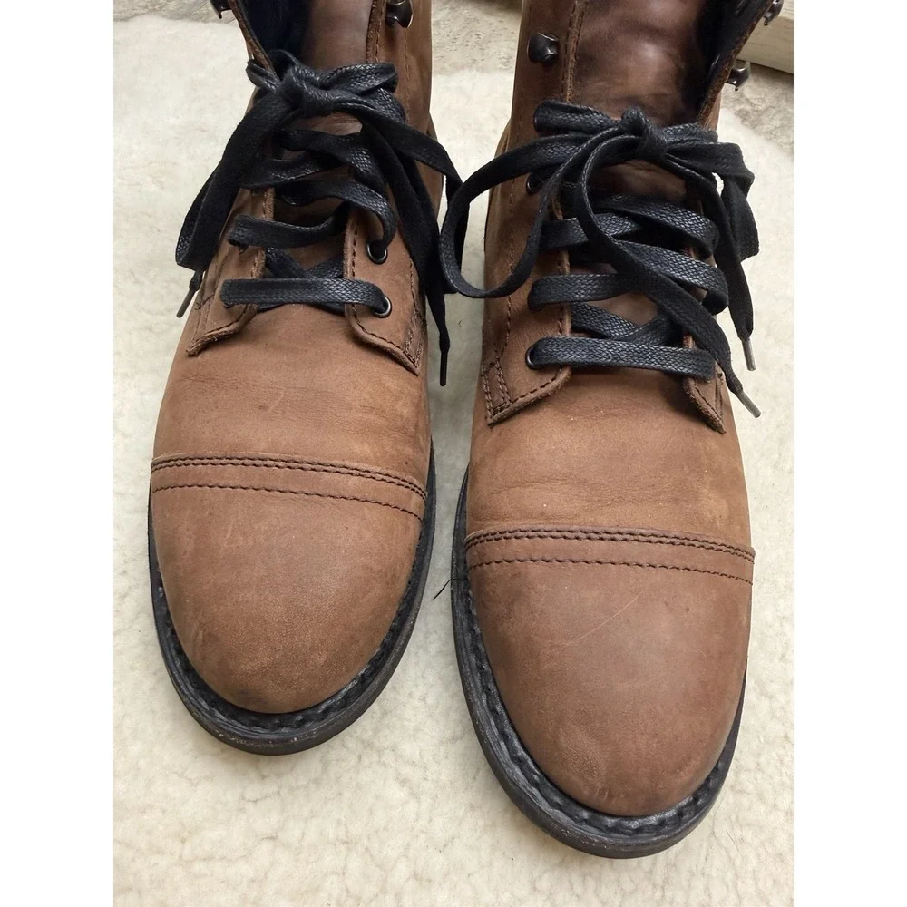 Thursday Everyday Brown Leather Suede The Captain Combat Lace Up Boots Men's 9